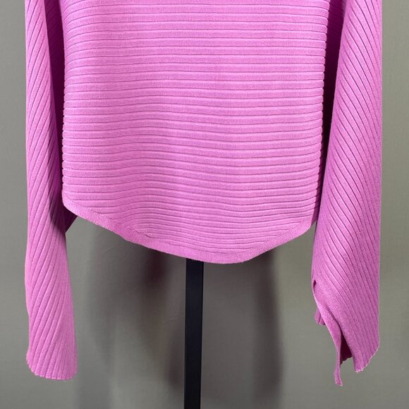 NEW Pink Rose Sweater Womens Small purple knit crop dolman pull over - Picture 3 of 12